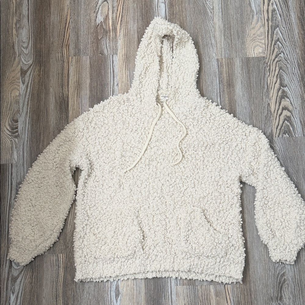 Umgee Cream Textured Hooded Sweater